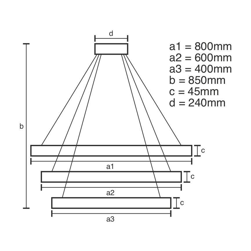 LED dimmbare Hängeleuchte an Kabel LED/220W/230V 3000-6500K Ø 80 cm + Fernbedienung