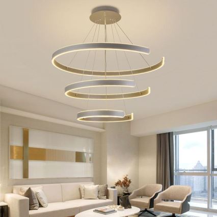 LED dimmbare Hängeleuchte an Kabel LED/220W/230V 3000-6500K Ø 80 cm + Fernbedienung