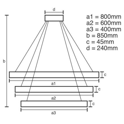 LED dimmbare Hängeleuchte an Kabel LED/220W/230V 3000-6500K Ø 80 cm + Fernbedienung