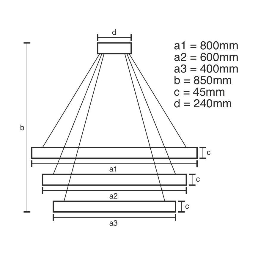 LED dimmbare Hängeleuchte an Kabel LED/220W/230V 3000-6500K Ø 80 cm + Fernbedienung