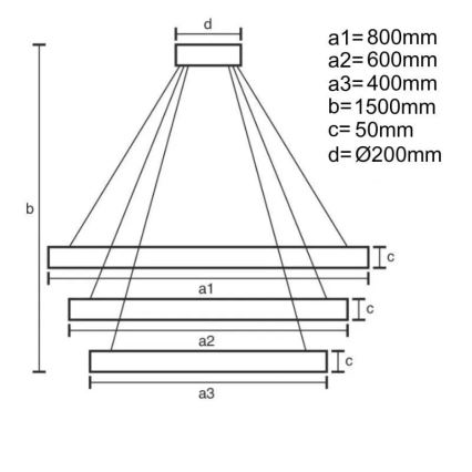 LED dimmbare Hängeleuchte an Kabel LED/235W/230V 3000-6500K Ø 80 cm + Fernbedienung
