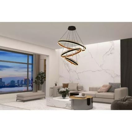 LED dimmbare Hängeleuchte an Seil LED/240W/230V 3000-6500K Ø 80 cm + Fernbedienung