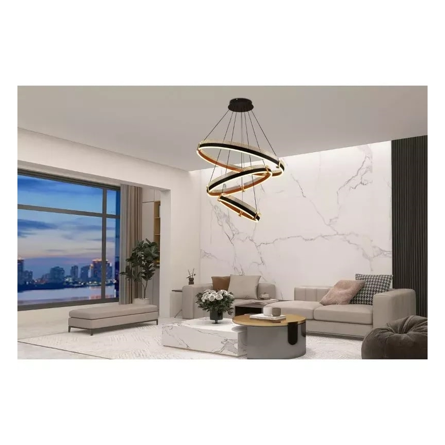 LED dimmbare Hängeleuchte an Seil LED/240W/230V 3000-6500K Ø 80 cm + Fernbedienung