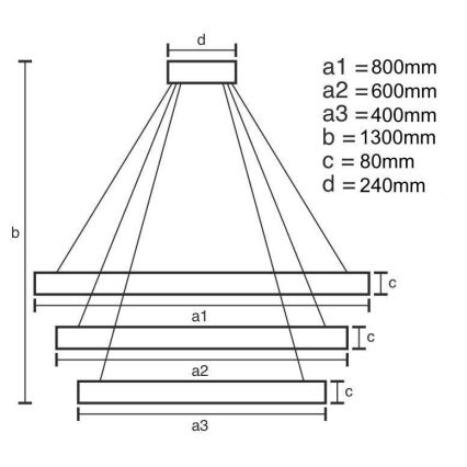 LED dimmbare Hängeleuchte an Seil LED/240W/230V 3000-6500K Ø 80 cm + Fernbedienung