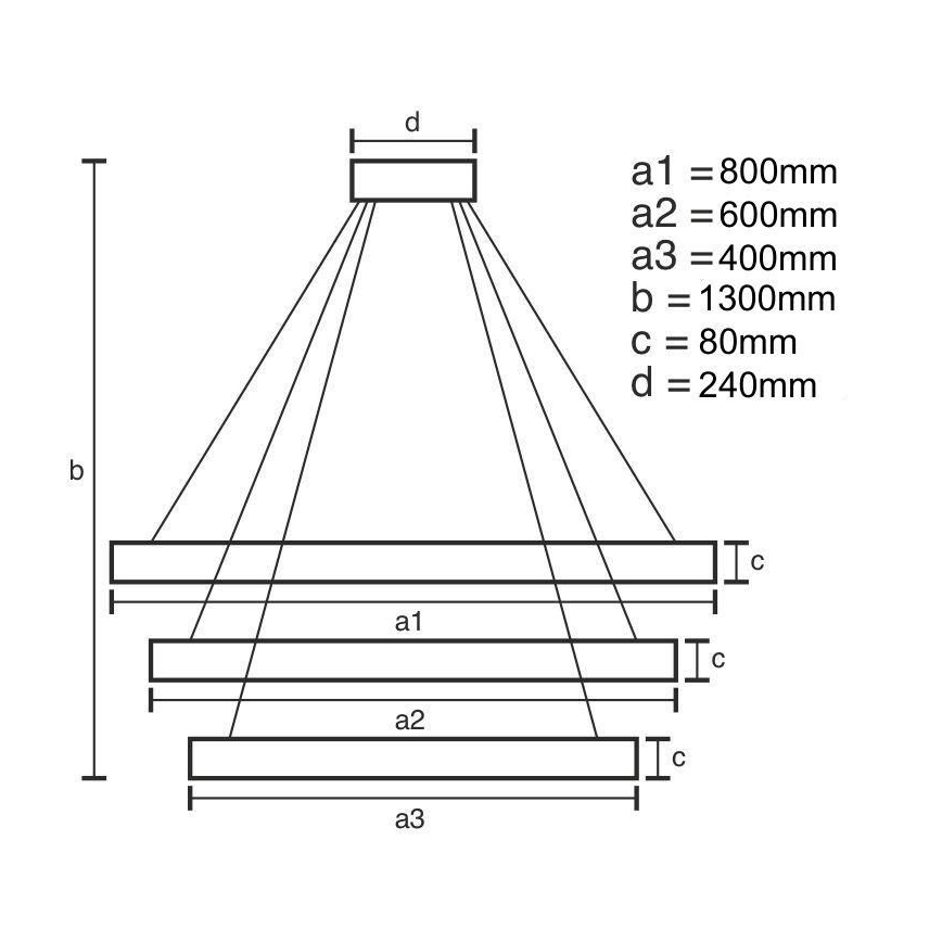 LED dimmbare Hängeleuchte an Seil LED/240W/230V 3000-6500K Ø 80 cm + Fernbedienung