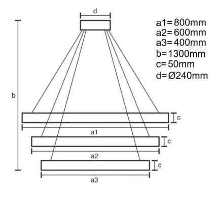 LED dimmbare Hängeleuchte an Seil LED/250W/230V 3000-6500K Ø 80 cm + Fernbedienung