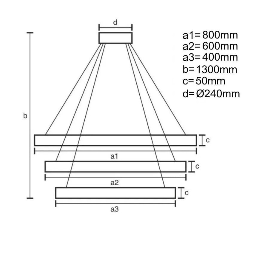 LED dimmbare Hängeleuchte an Seil LED/250W/230V 3000-6500K Ø 80 cm + Fernbedienung