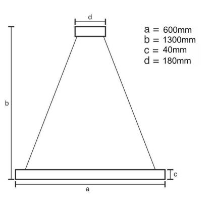 LED dimmbare Hängeleuchte an Seil LED/40W/230V 3000-6500K gold + Fernbedienung