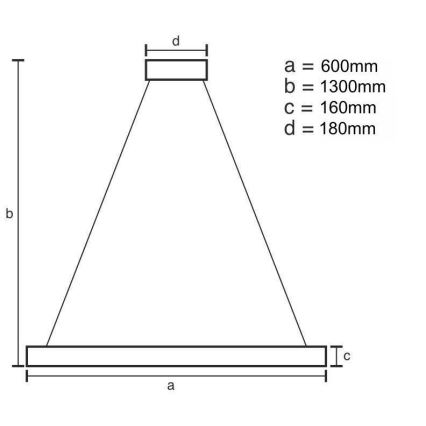 LED dimmbare Hängeleuchte an Seil LED/40W/230V 3000-6500K gold + Fernbedienung