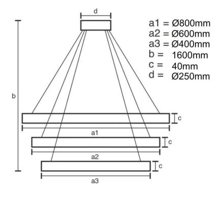 LED dimmbare Hängeleuchte an Kabel LED/45W/230V 3000-6500K Ø 80 cm + Fernbedienung