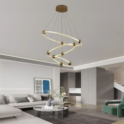 LED dimmbare Hängeleuchte an Kabel LED/45W/230V 3000-6500K Ø 80 cm + Fernbedienung