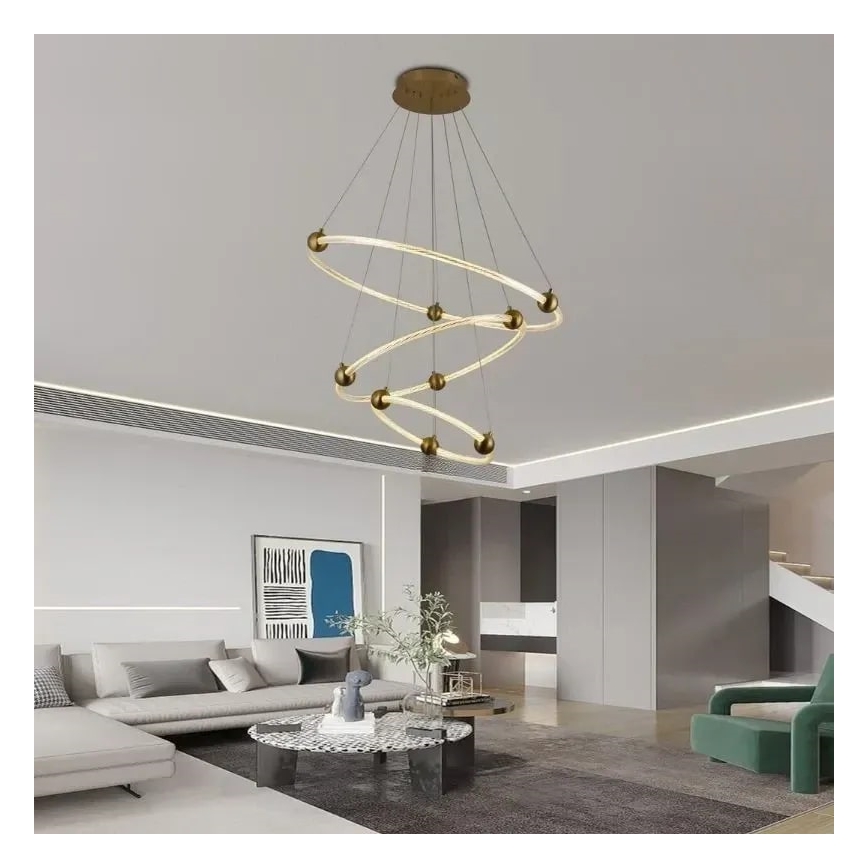LED dimmbare Hängeleuchte an Kabel LED/45W/230V 3000-6500K Ø 80 cm + Fernbedienung