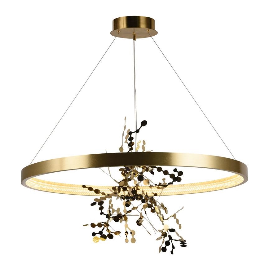 LED dimmbare Hängeleuchte an Seil LED/55W/230V 3000-6500K gold + Fernbedienung