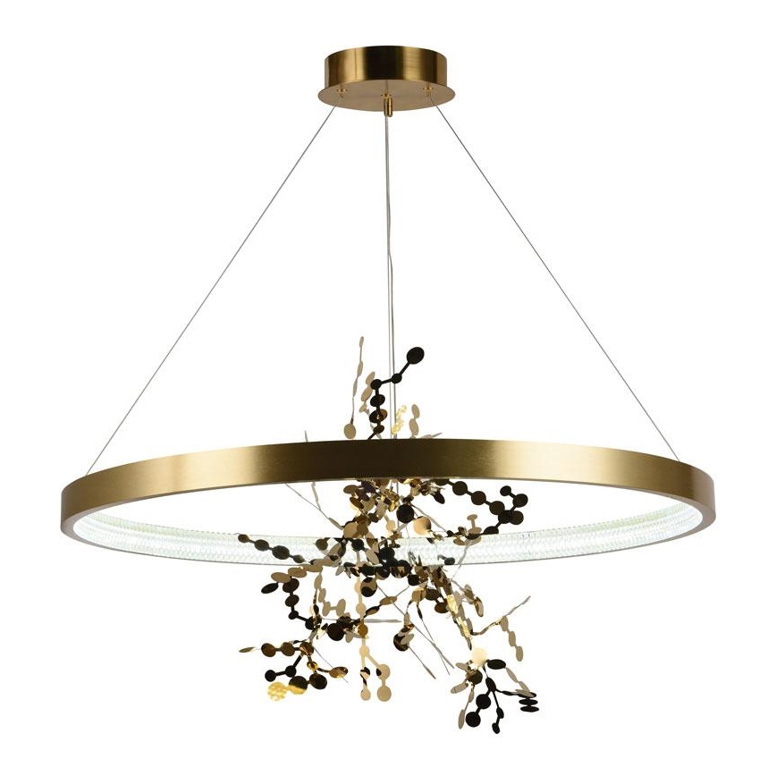 LED dimmbare Hängeleuchte an Seil LED/55W/230V 3000-6500K gold + Fernbedienung