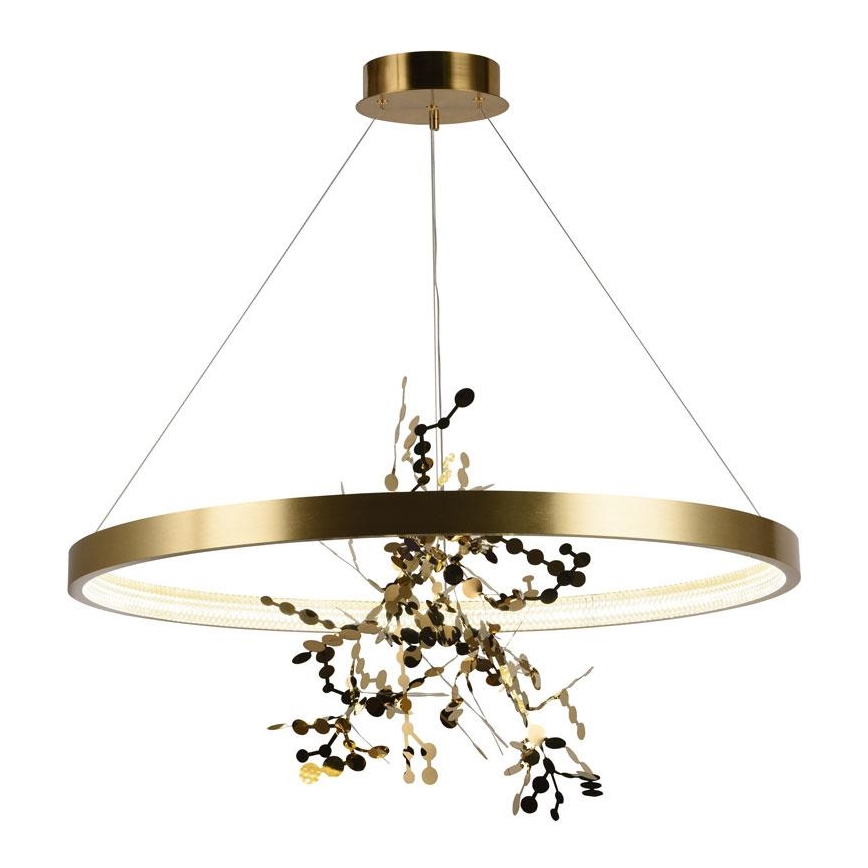 LED dimmbare Hängeleuchte an Seil LED/55W/230V 3000-6500K gold + Fernbedienung