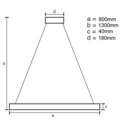 LED dimmbare Hängeleuchte an Seil LED/55W/230V 3000-6500K gold + Fernbedienung