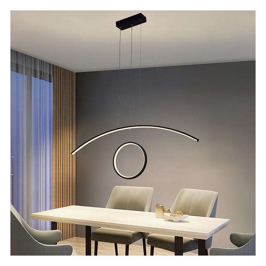 LED dimmbare Hängeleuchte an Seil LED/55W/230V 3000-6500K + Fernbedienung