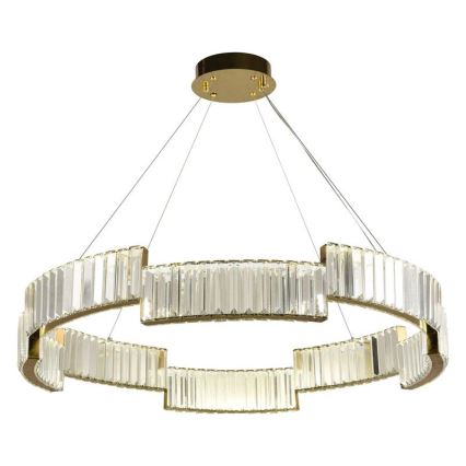 LED dimmbarer Kristall-Pendelleuchter an Seil LED/60W/230V 3000-6500K goldfarben + Fernbedienung