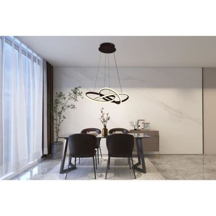 LED dimmbare Hängeleuchte an Kabel LED/65W/230V 3000-6500K Ø 48 cm braun + Fernbedienung