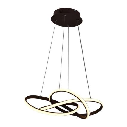 LED dimmbare Hängeleuchte an Kabel LED/65W/230V 3000-6500K Ø 48 cm braun + Fernbedienung