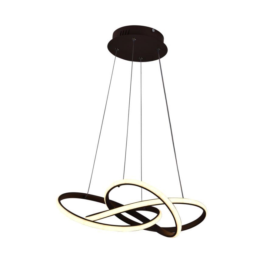 LED dimmbare Hängeleuchte an Kabel LED/65W/230V 3000-6500K Ø 48 cm braun + Fernbedienung