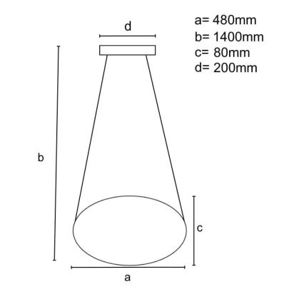 LED dimmbare Hängeleuchte an Kabel LED/65W/230V 3000-6500K Ø 48 cm braun + Fernbedienung