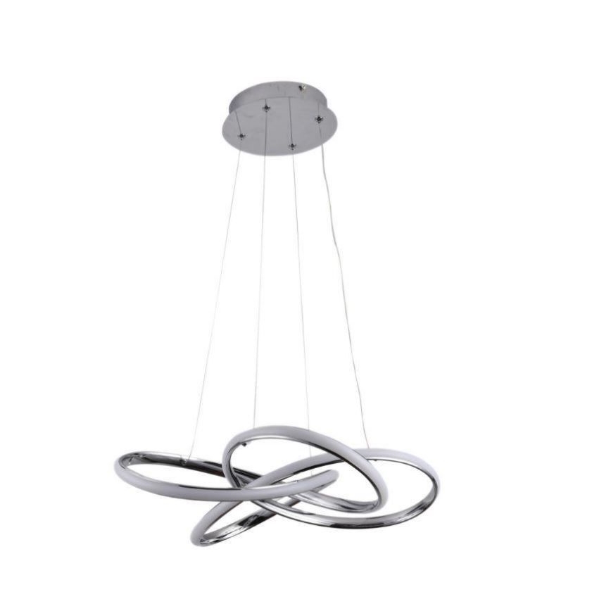 LED dimmbare Hängeleuchte an Seil LED/65W/230V 3000-6500K Ø 48 cm grau + Fernbedienung