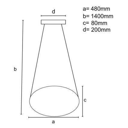 LED dimmbare Hängeleuchte an Seil LED/65W/230V 3000-6500K Ø 48 cm grau + Fernbedienung