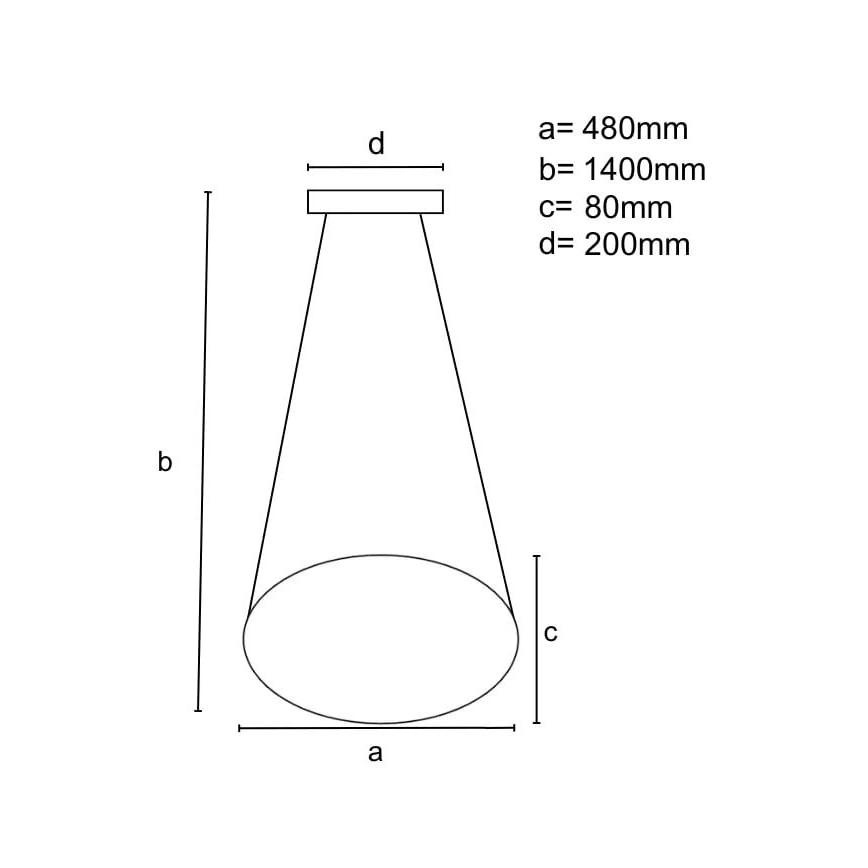 LED dimmbare Hängeleuchte an Seil LED/65W/230V 3000-6500K Ø 48 cm grau + Fernbedienung