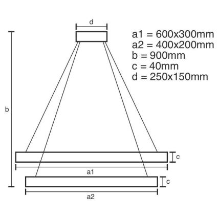 LED dimmbare Hängeleuchte an Kabel LED/65W/230V 3000-6500K + Fernbedienung