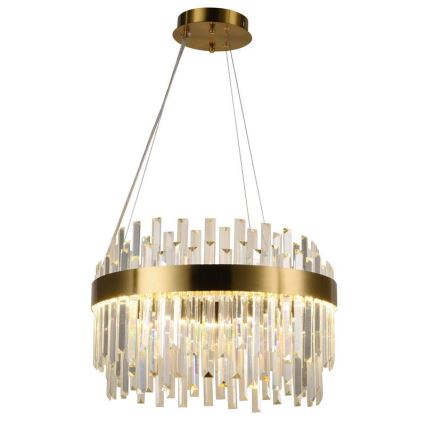 LED dimmbarer Kristall-Kronleuchter an Kabel LED/70W/230V 3000-6500K goldfarben + Fernbedienung