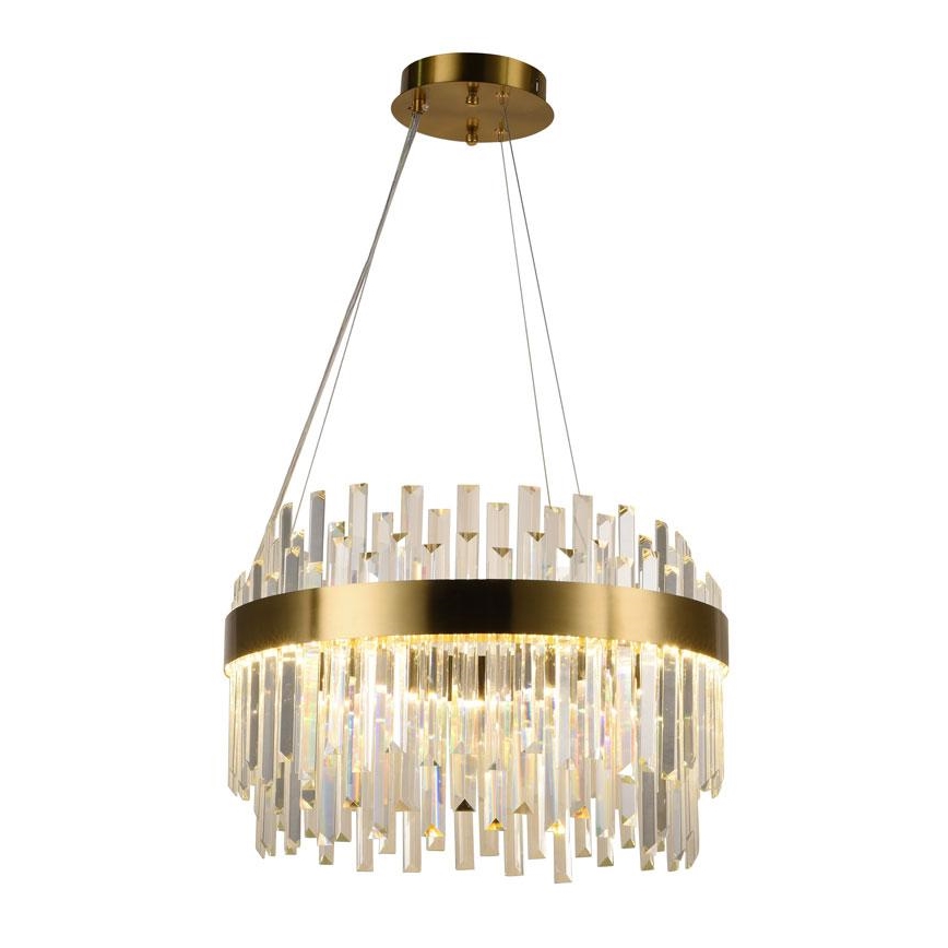 LED dimmbarer Kristall-Kronleuchter an Kabel LED/70W/230V 3000-6500K goldfarben + Fernbedienung