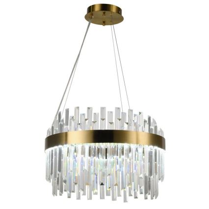 LED dimmbarer Kristall-Kronleuchter an Kabel LED/70W/230V 3000-6500K goldfarben + Fernbedienung