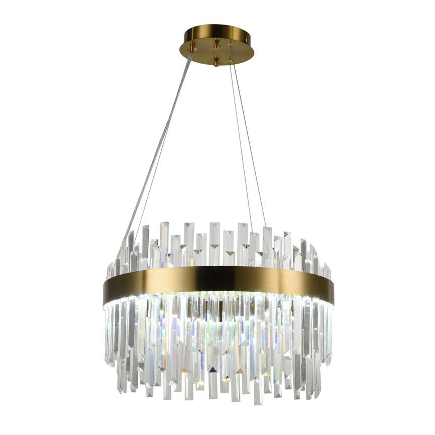 LED dimmbarer Kristall-Kronleuchter an Kabel LED/70W/230V 3000-6500K goldfarben + Fernbedienung