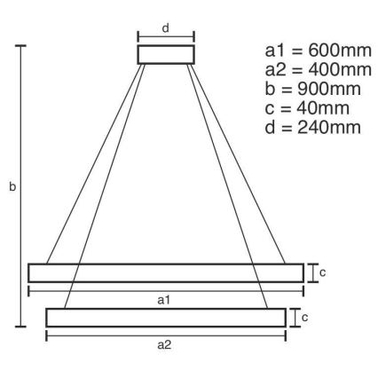 LED dimmbare Hängeleuchte an Kabel LED/70W/230V 3000-6500K Ø 60 cm + Fernbedienung