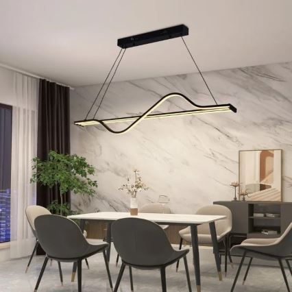 LED dimmbare Hängeleuchte an Kabel LED/70W/230V 3000-6500K + Fernbedienung