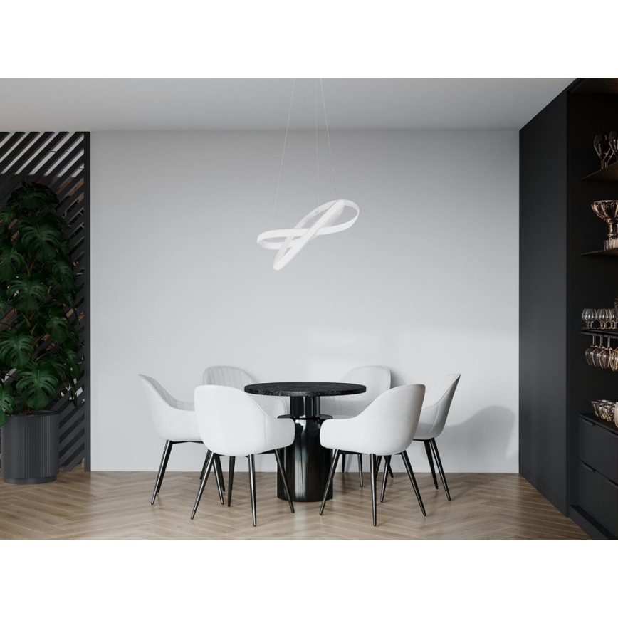 LED dimmbare Hängeleuchte an Kabel LED/70W/230V 3000-6500K Ø 55 cm weiß + Fernbedienung