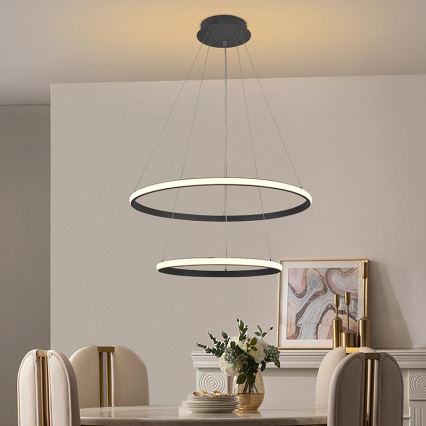 LED dimmbare Hängeleuchte an Kabel LED/75W/230V 3000-6500K Ø 60 cm + Fernbedienung