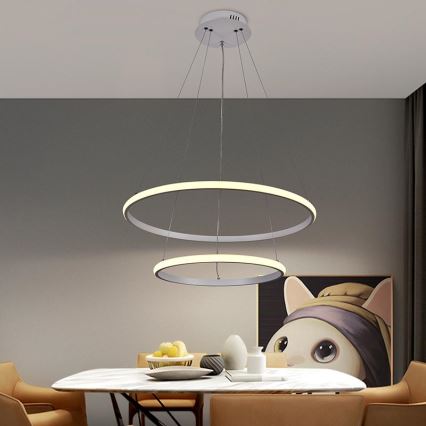 LED dimmbare Hängeleuchte an Kabel LED/75W/230V 3000-6500K Ø 60 cm + Fernbedienung