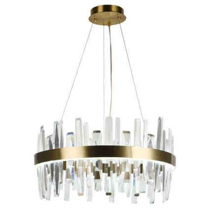 LED dimmbarer Kristall-Pendelleuchter an Kabel LED/80W/230V 3000-6500K gold + Fernbedienung