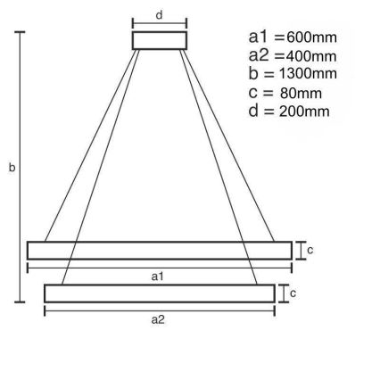 LED dimmbare Hängeleuchte an Kabel LED/80W/230V 3000-6500K Ø 60 cm + Fernbedienung