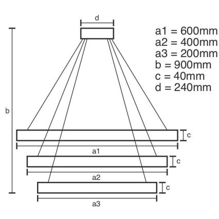 LED dimmbare Hängeleuchte an Kabel LED/85W/230V 3000-6500K Ø 60 cm + Fernbedienung
