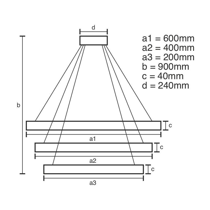LED dimmbare Hängeleuchte an Seil LED/85W/230V 3000-6500K Ø 60 cm Ø 60 cm + Fernbedienung
