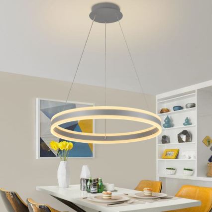 LED dimmbare Hängeleuchte an Kabel LED/85W/230V 3000-6500K Ø 60 cm + Fernbedienung