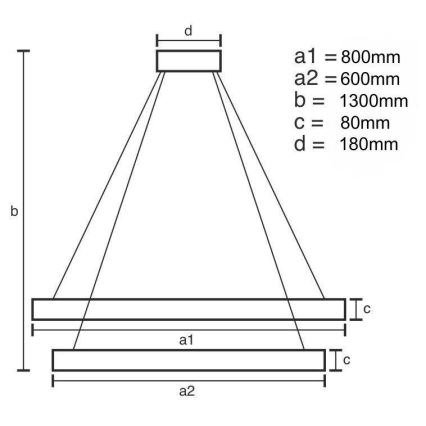 LED dimmbarer Kristall-Pendelleuchter an Seil LED/90W/230V 3000-6500K Gold/Chrom + Fernbedienung
