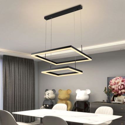 LED dimmbare Hängeleuchte an Kabel LED/90W/230V 3000-6500K + Fernbedienung