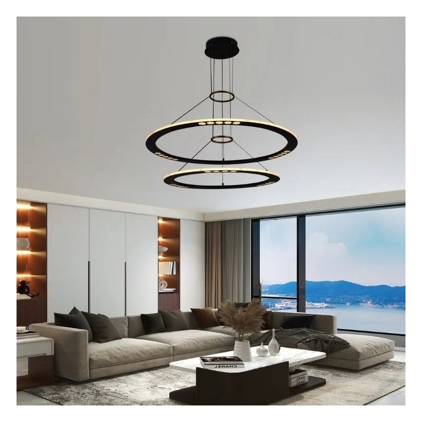 LED dimmbare Hängeleuchte an Kabel LED/90W/230V 3000-6500K + Fernbedienung