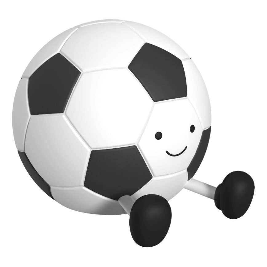 LED Dimmbare Kinder-Leuchte mit Touch-Funktion FOOTBALL LED/2W/5V USB 1200 mAh weiß/schwarz