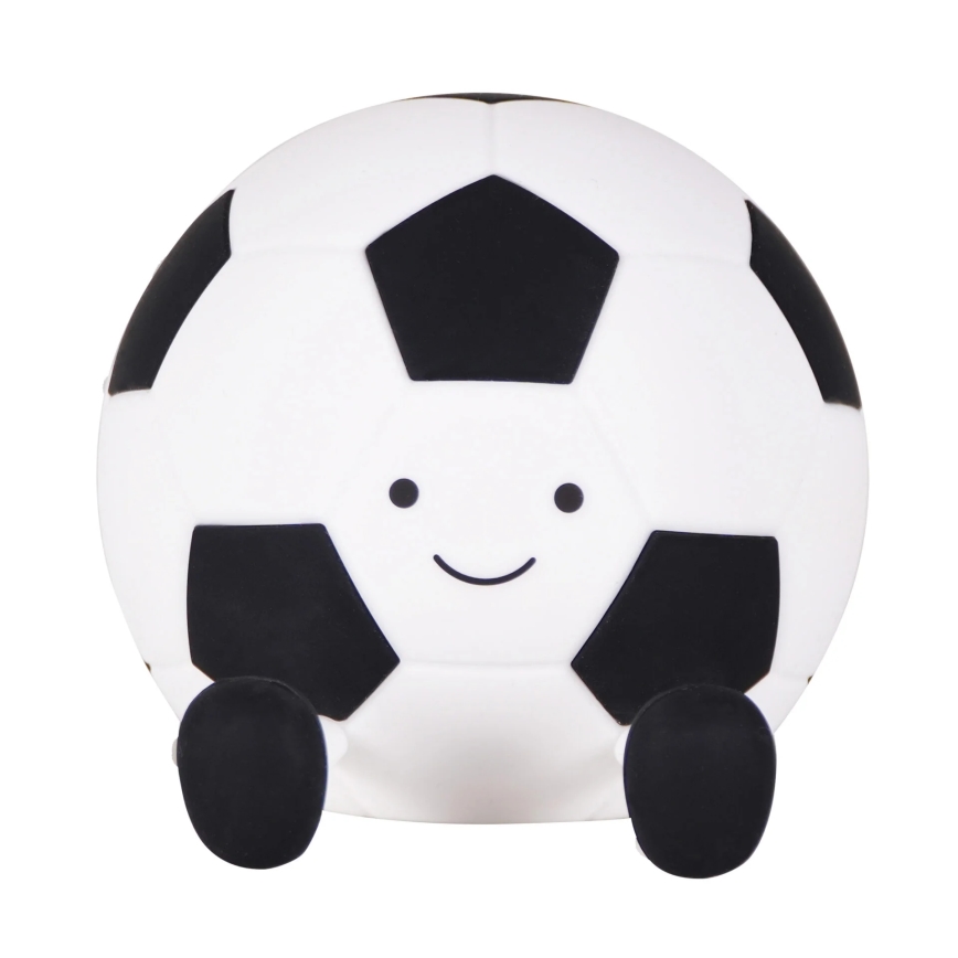 LED Dimmbare Kinder-Leuchte mit Touch-Funktion FOOTBALL LED/2W/5V USB 1200 mAh weiß/schwarz