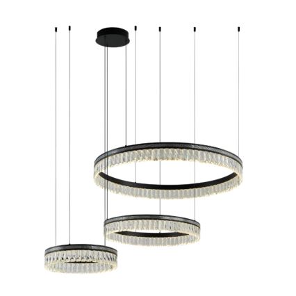 LED-dimmbarer Kristall-Kronleuchter an Stahlseil THALIA LED/120W/230V 3000-6000K + Fernbedienung